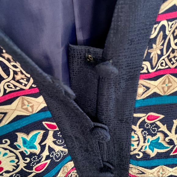 Vintage ADRIANNA PAPÉLL silk boho patterned blazer - Picture 6 of 12
